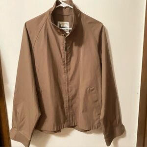 London Fog Women’s Size 44 Regular Zip up Jacket Vintage Tan Beige W/Pockets